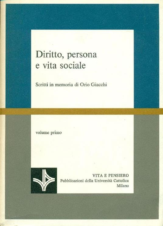 Diritto persona e vita sociale - copertina