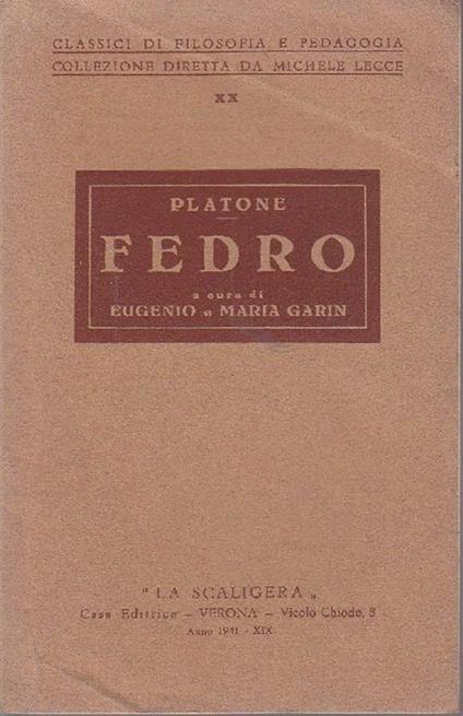 Fedro - Platone - copertina