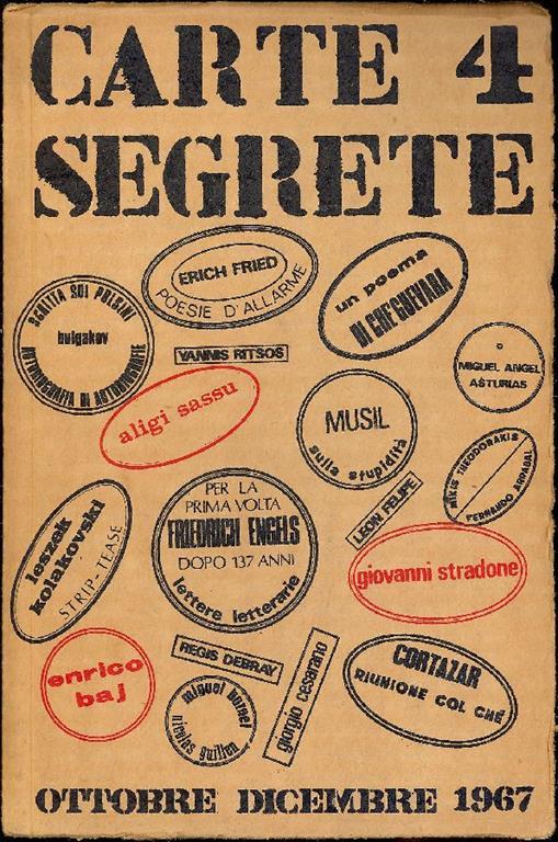 Carte Segrete. Ottobre. Dicembre 1967 - copertina