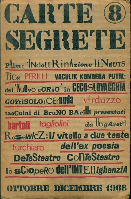 Carte Segrete. Anno II, Ottobre-Dicembre 1968, N. 8 - copertina