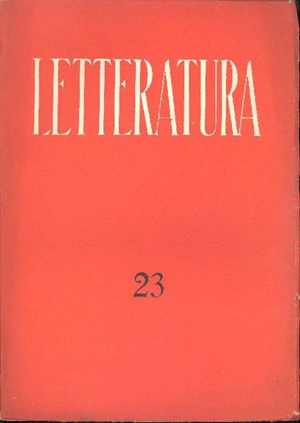 Letteratura. Luglio-Dicembre 1942 - N. 23 - copertina