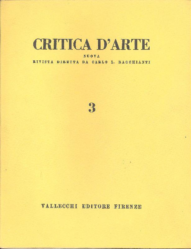 Critica d'Arte. Maggio 1954. N. 3