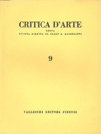 Critica d'Arte. Maggio 1955. N. 9 - copertina