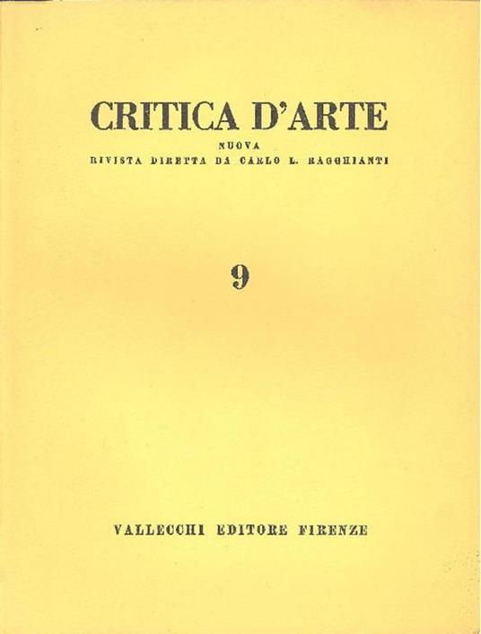 Critica d'Arte. Maggio 1955. N. 9 - copertina