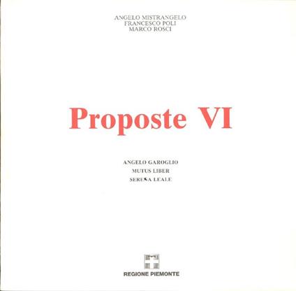 Proposte VI - copertina