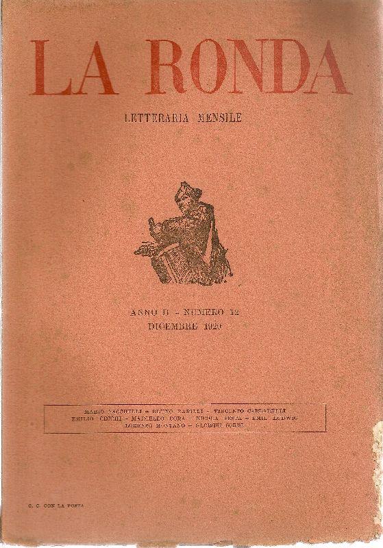 La Ronda Letteraria mensile. Anno II, N. 12, Dicembre 1920
