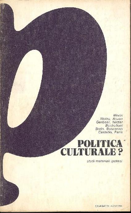 Politica culturale? Studi, materiali, ipotesi - copertina