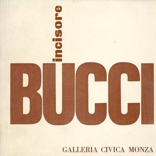 Bucci incisore - copertina