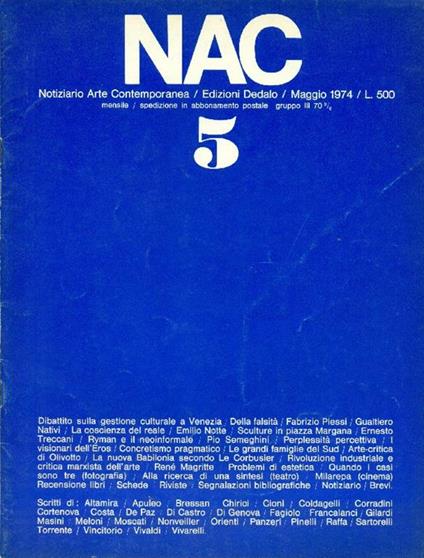 NAC. Maggio 1974. Numero 5 - copertina