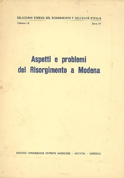 Aspetti e problemi del Risorgimento a Modena - copertina