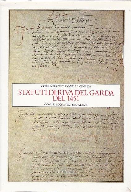 Statuti di Riva del Garda del 1451 - copertina