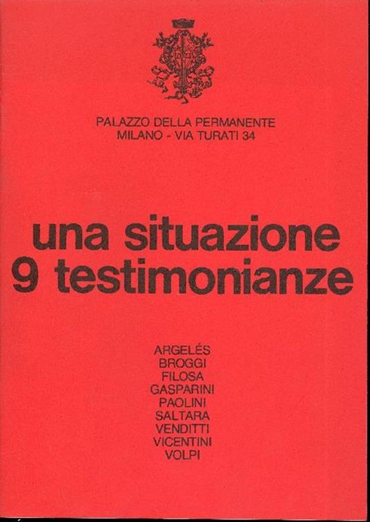 Una situazione 9 testimonianze - copertina