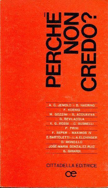 Perché non credo? - copertina