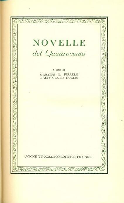 Novelle del Quattrocento - copertina