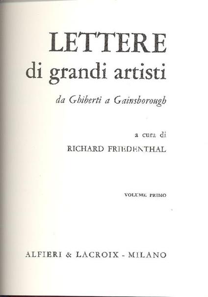 Lettere di grandi artisti - copertina