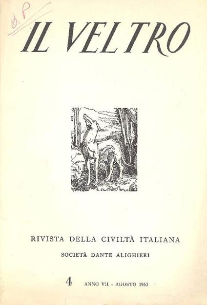 Il Veltro. Agosto 1963 - copertina