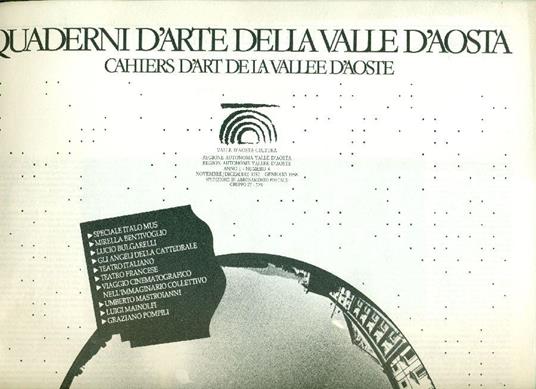 Quaderni d'arte della Valle d'Aosta. Novembre/Dicembre 1987 - N.4 - copertina