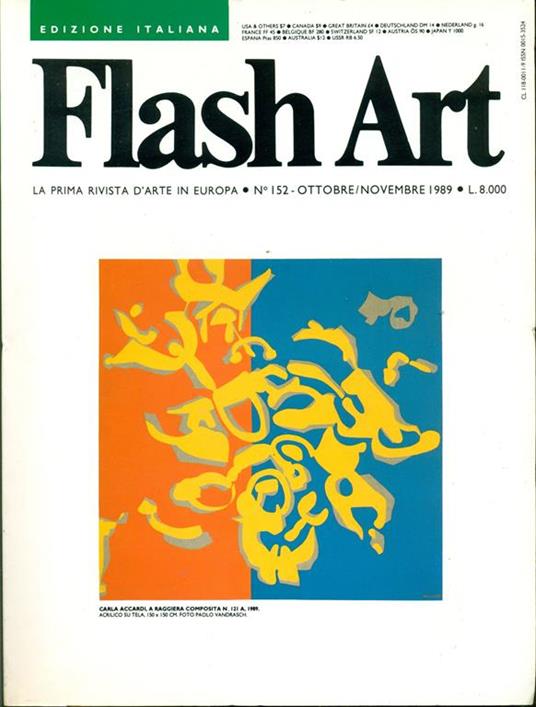 Flash Art. Ottobre/Novembre 1989, N. 142 - copertina