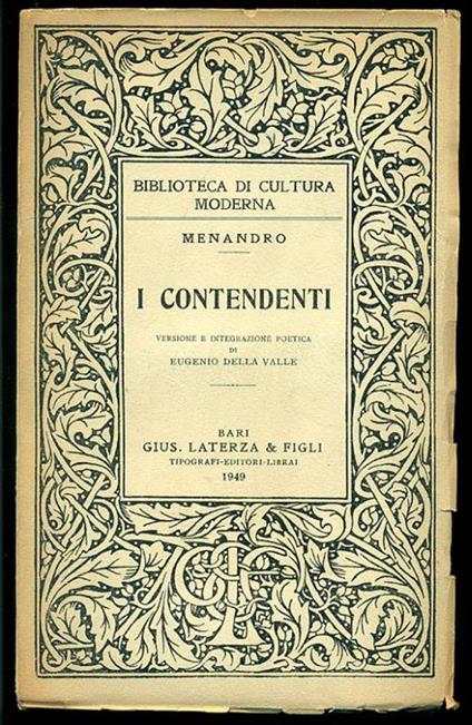 I contendenti - Menandro - copertina