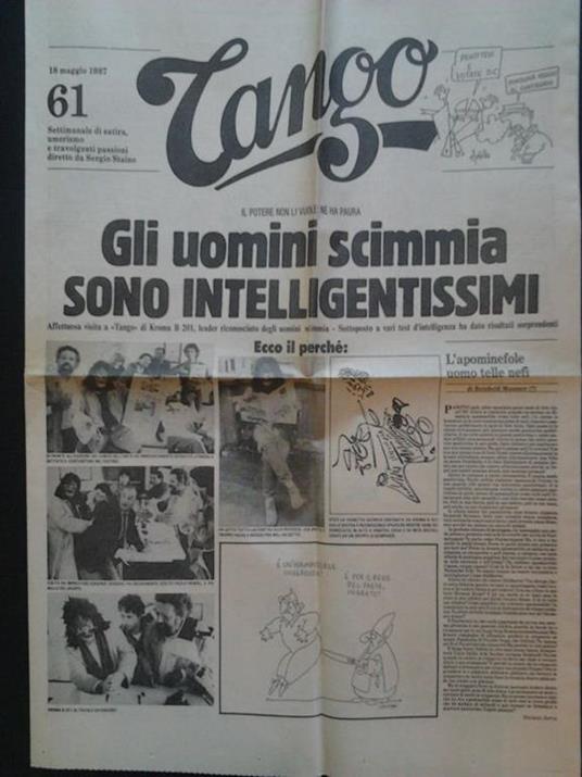 Tango. Settimanale di satira, umorismo e travolgenti passioni, diretto da Sergio Staino, N.61, 18 ma - copertina