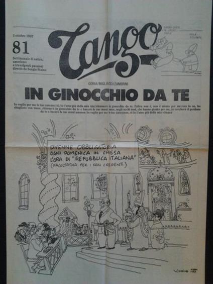 Tango. Settimanale di satira, umorismo e travolgenti passioni, diretto da Sergio Staino, N.81, 5 ott - copertina