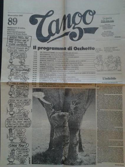 Tango. Settimanale di satira, umorismo e travolgenti passioni, diretto da Sergio Staino, N.89, 30 no - copertina