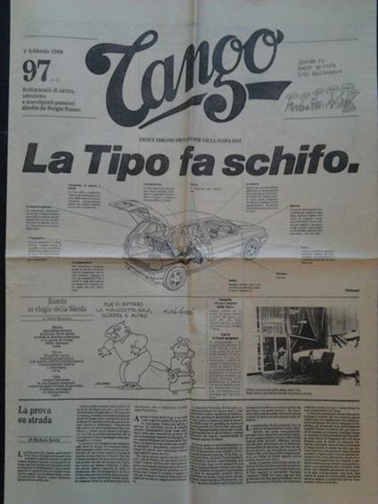 Tango. Settimanale di satira, umorismo e travolgenti passioni, diretto da Sergio Staino, N.97, 1 feb - copertina