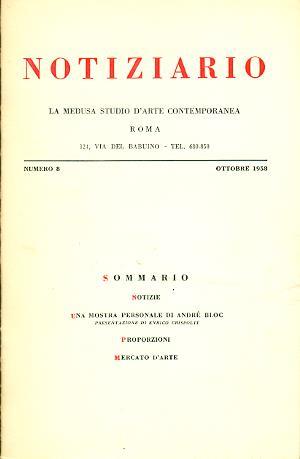 Notiziario La Medusa. Numero 8 Ottobre 1958 - copertina