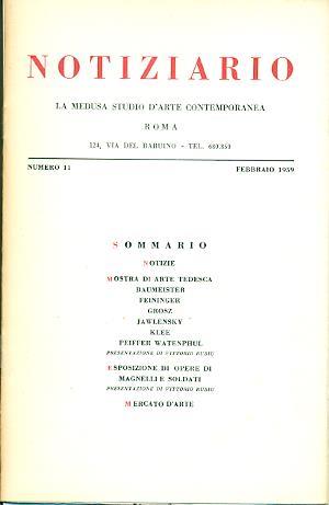 Notiziario La Medusa. Numero 11 Febbraio 1959 - copertina