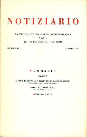 Notiziario La Medusa. Numero 13 Aprile 1959 - copertina