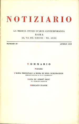 Notiziario La Medusa. Numero 13 Aprile 1959