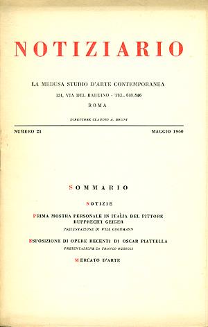 Notiziario La Medusa. Numero 21 Maggio 1960