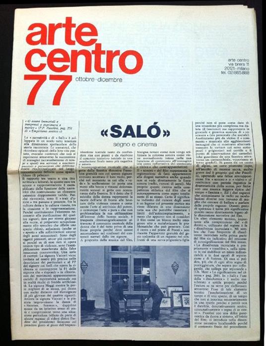 Arte Centro 77 ottobre-dicembre - copertina