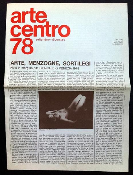 Arte Centro 78 settembre-dicembre - copertina