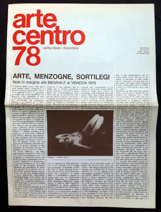 Arte Centro 78 settembre-dicembre - copertina