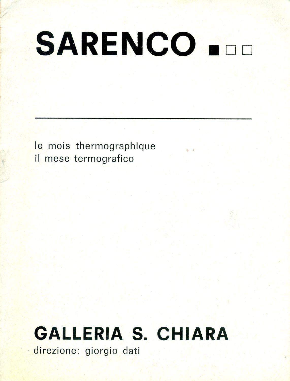 Sarenco. Le mois thermographique. Il mese termografico