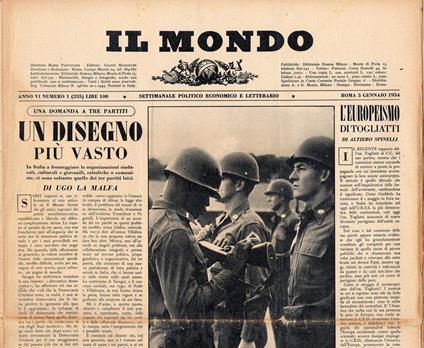 Il Mondo, 1954. Annata completa ma manca il n. 6 - copertina