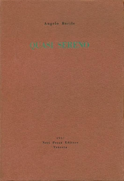 Quasi sereno - Angelo Barile - copertina