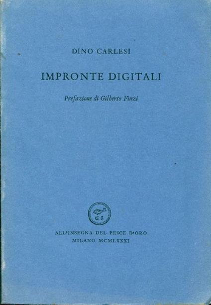 Impronte digitali (1972-1981) - Dino Carlesi - copertina