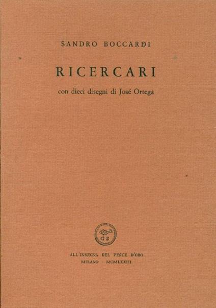 Ricercari - Sandro Boccardi - copertina