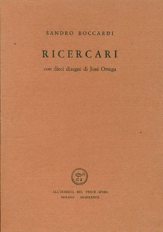 Ricercari - Sandro Boccardi - copertina