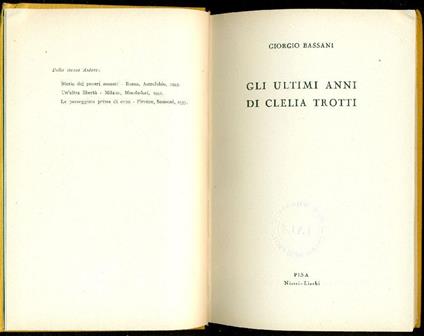 Gli ultimi anni di Clelia Trotti - Giorgio Bassani - copertina