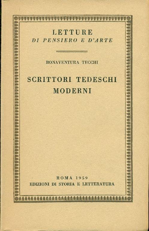 Scrittori tedeschi moderni - Bonaventura Tecchi - copertina