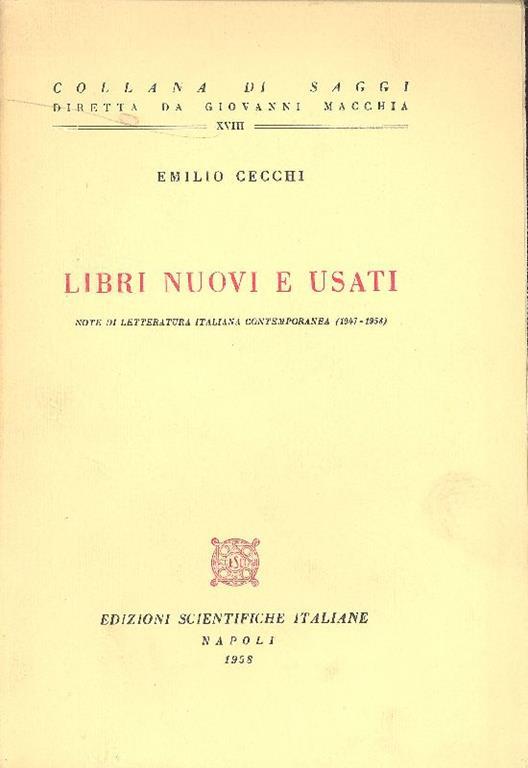 Libri nuovi e usati - Emilio Cecchi - copertina