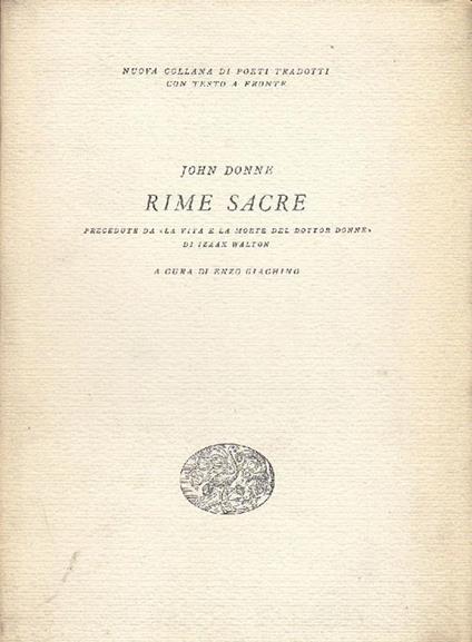 Rime sacre - John Donne - copertina