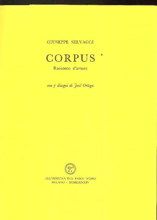 Corpus Racconto d'amore - Giuseppe Selvaggi - copertina