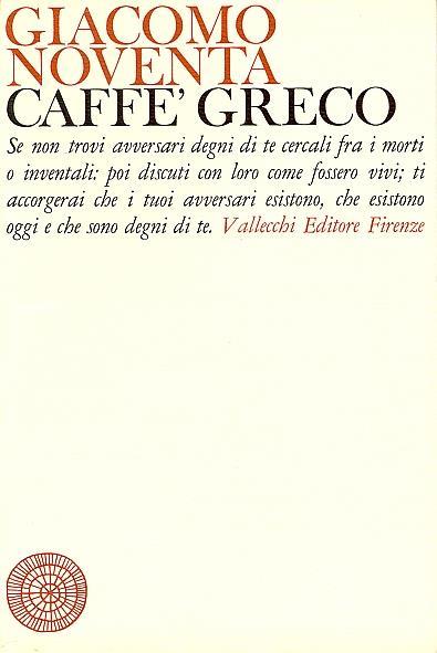 Caffè greco - Giacomo Noventa - copertina