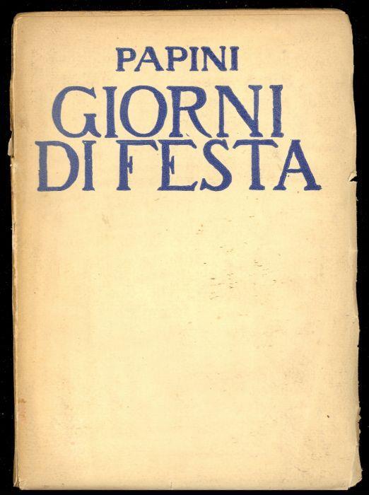 Giorni di festa - Giovanni Papini - copertina