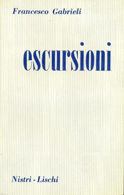 Escursioni - Francesco Gabrieli - copertina