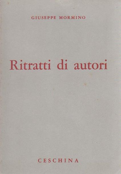 Ritratti di autori - Giuseppe Mormino - copertina
